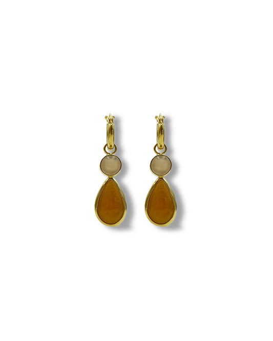 Agate earring - gold vermeil