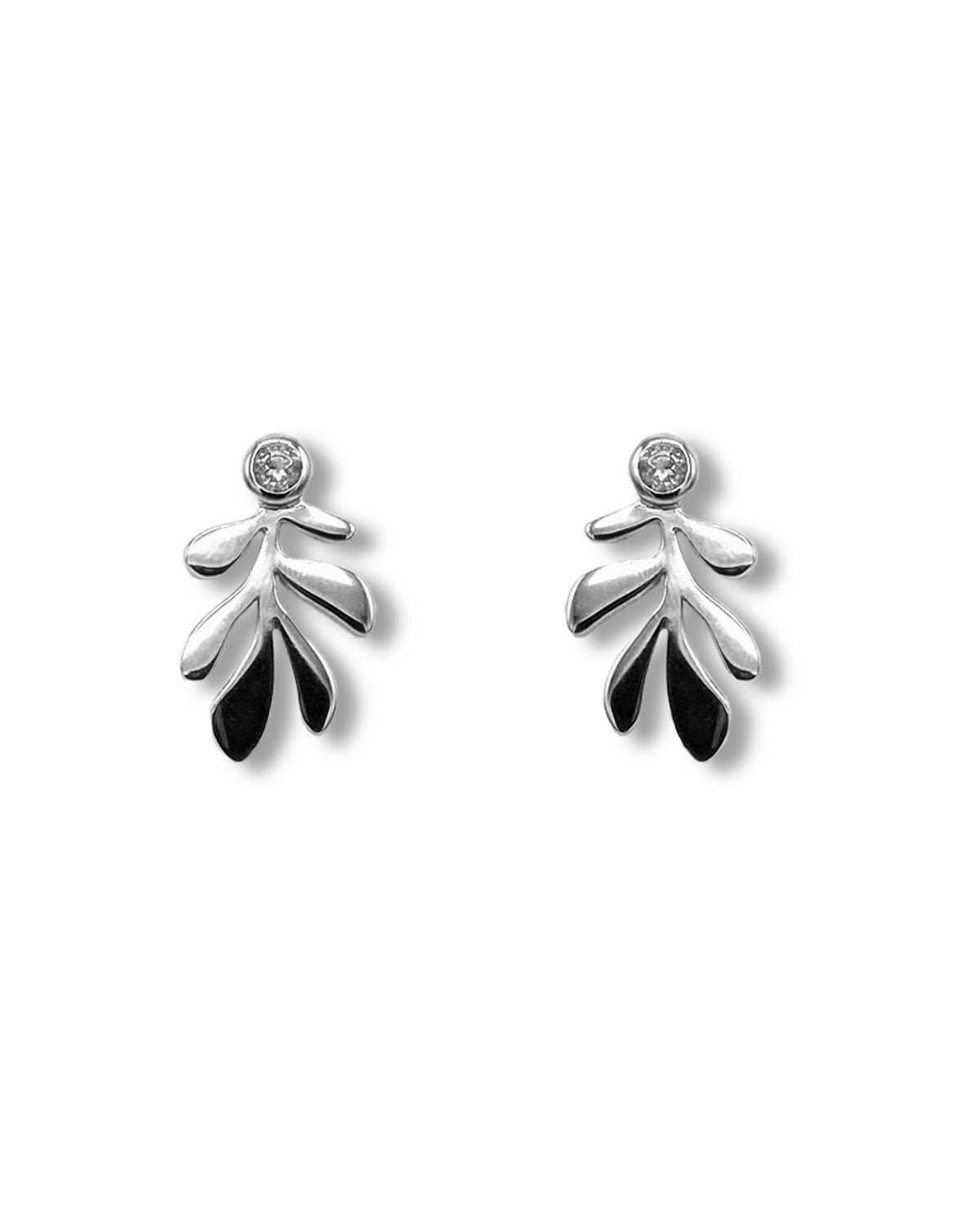 Leaf earring - sterling silver