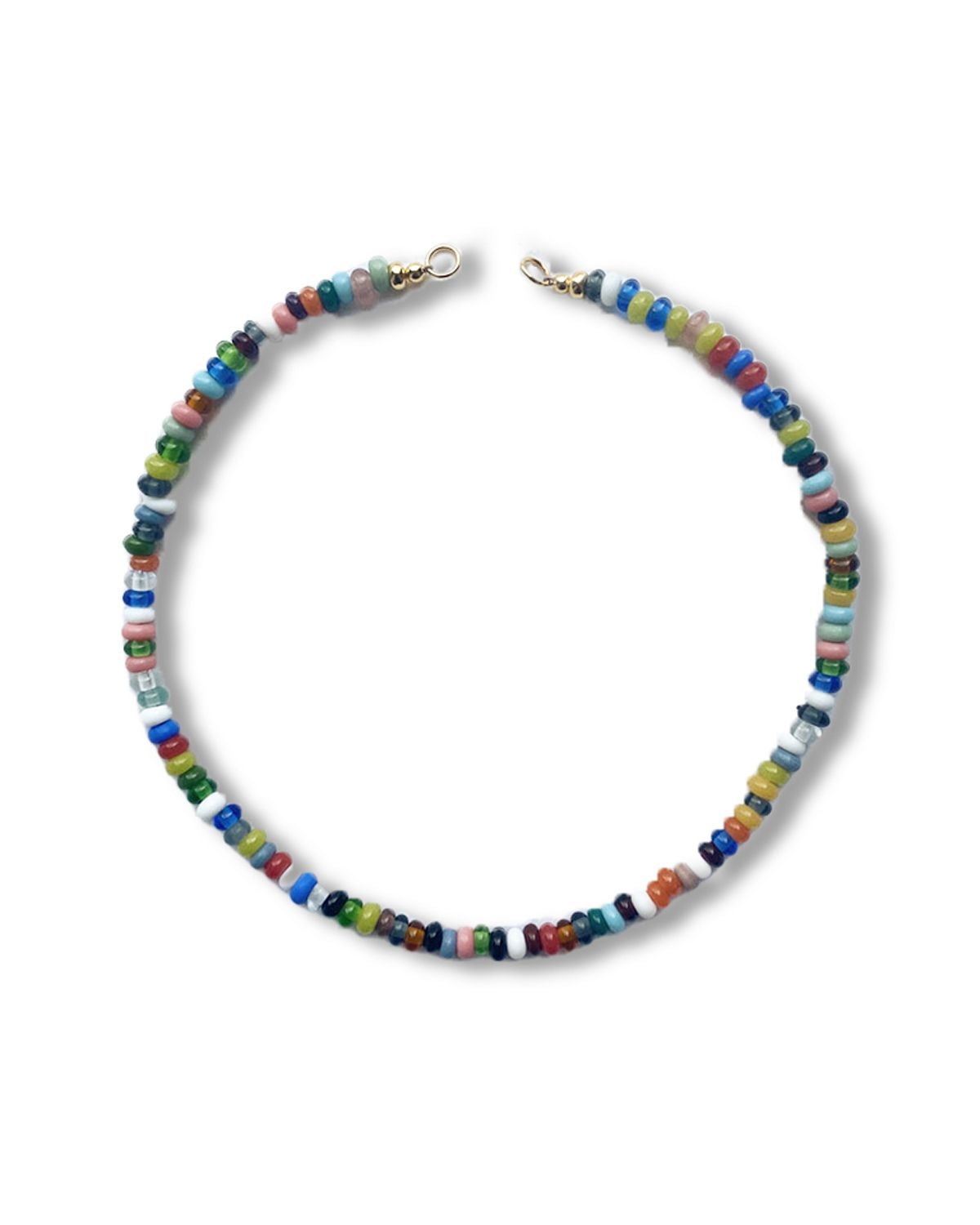 Multicolour necklace - gold vermeil