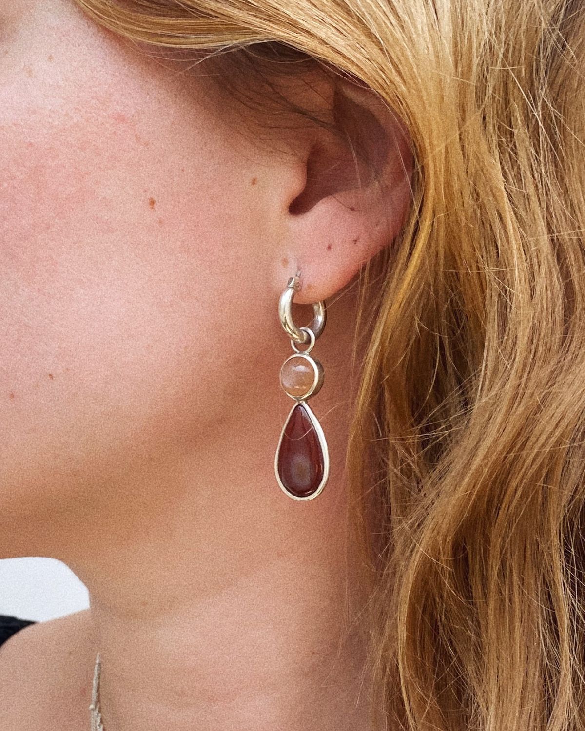 Agate earring - sterling silver