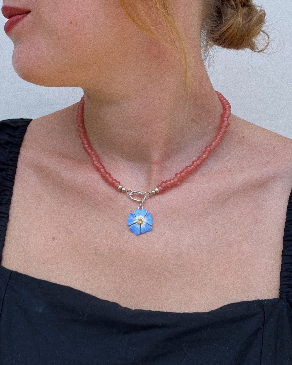 Forget-me-not pendant - sterling silver