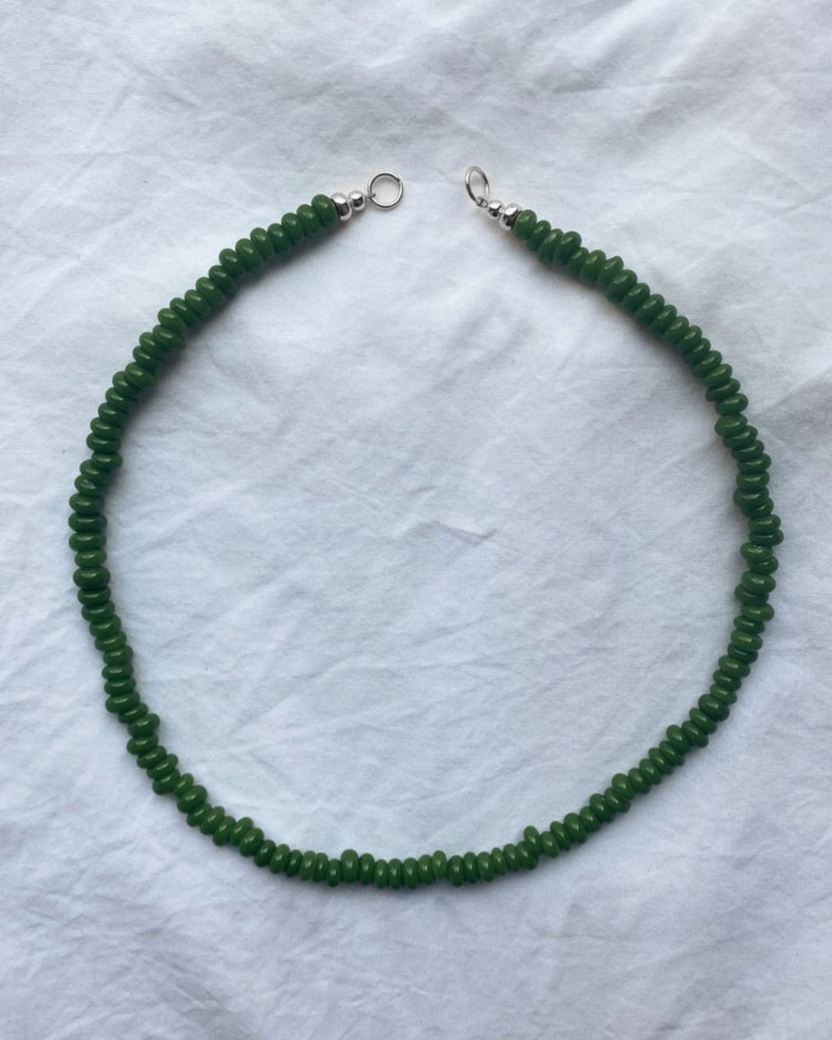 Green necklace - sterling silver