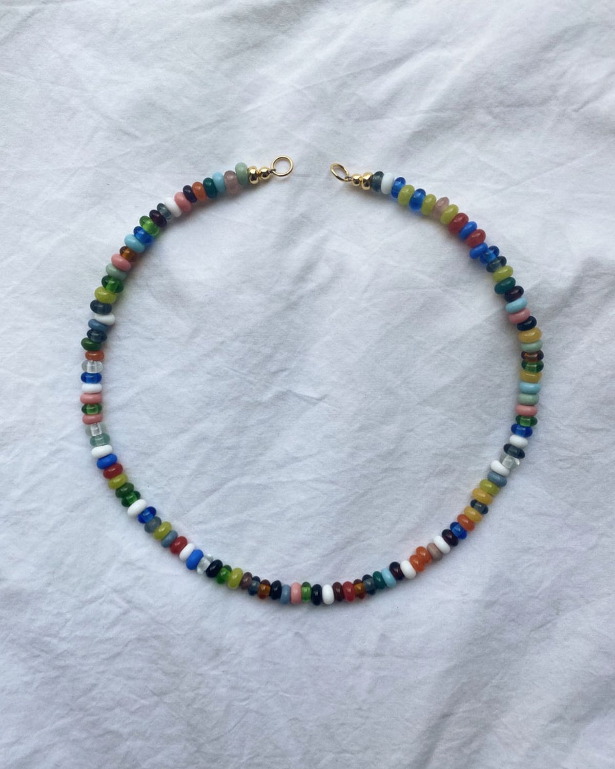 Multicolour necklace - gold vermeil