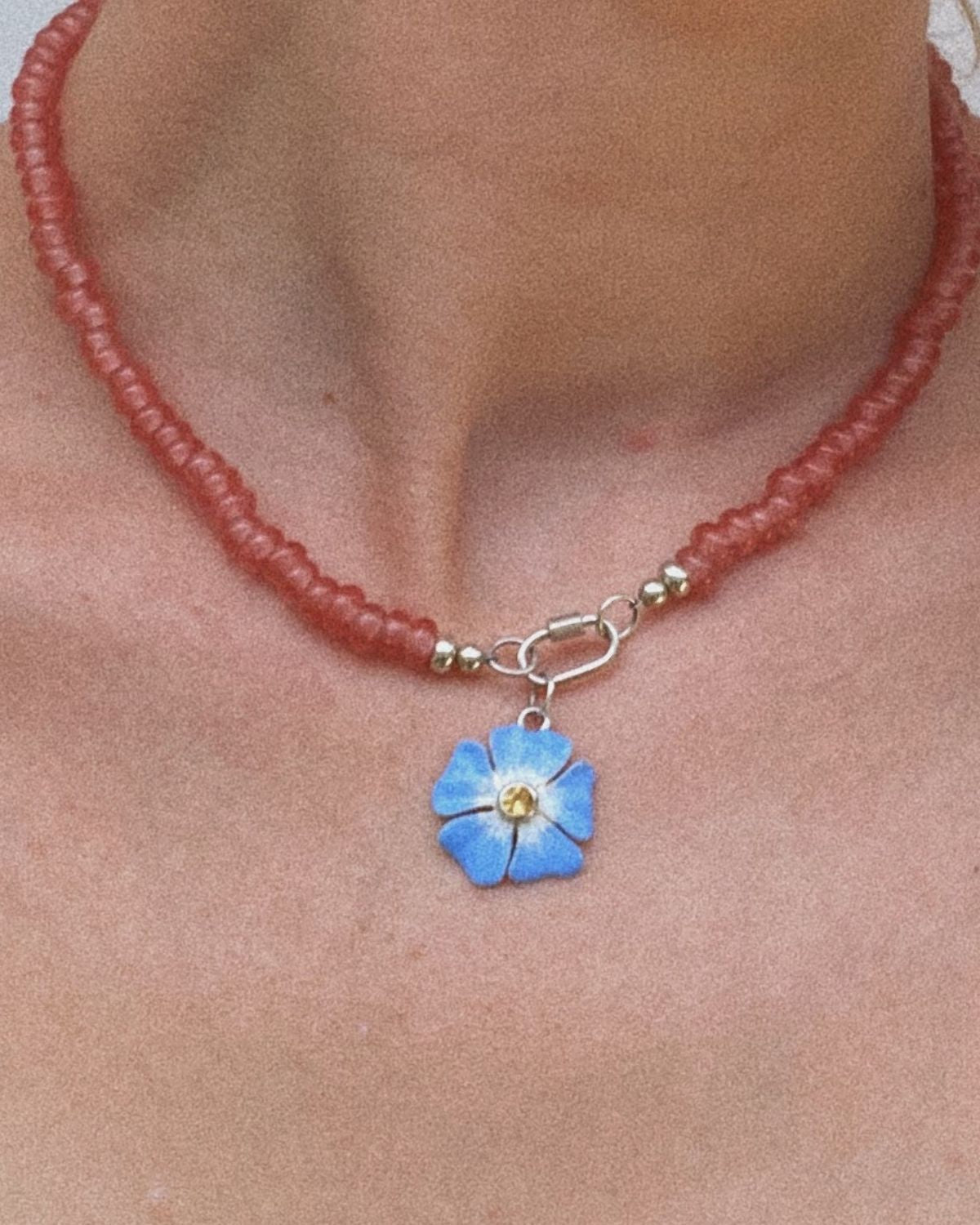 Forget-me-not pendant - sterling silver