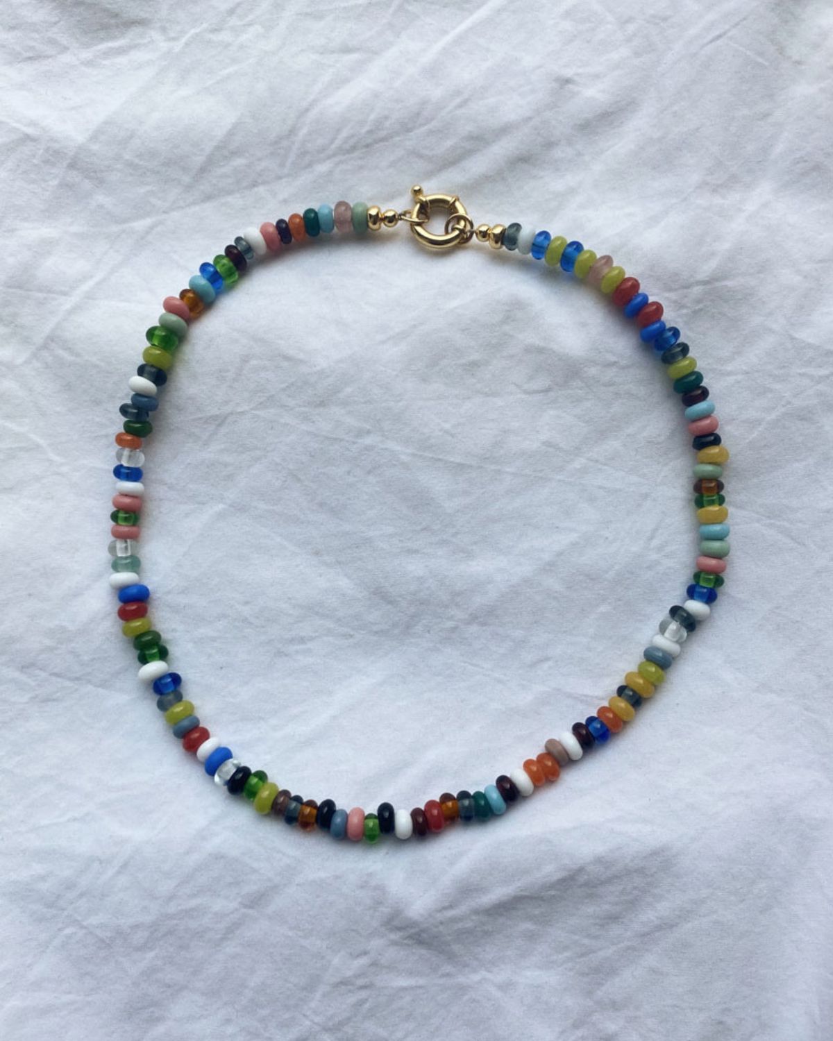 Multicolour necklace - gold vermeil