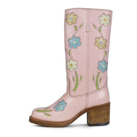 Flower boots pink