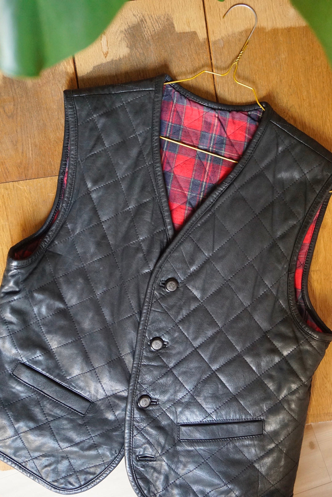 Woodchuck - Reverseable Leather waistcoat - Unisex - L
