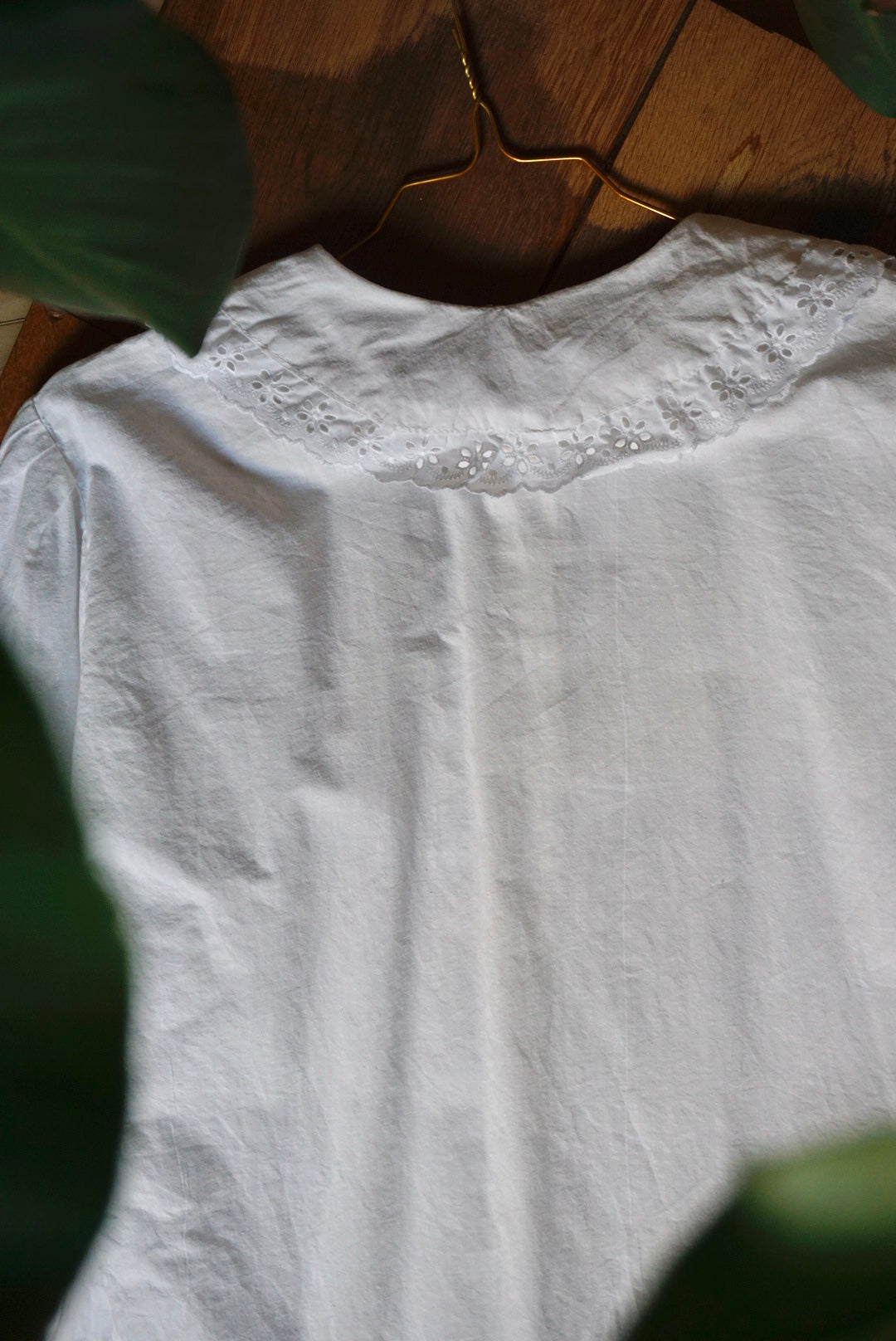 White rose - Cotton blouse - S/M